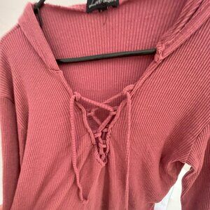 Ladies 2-Piece Pink Knit Outfit, by Love University, Size 2XL